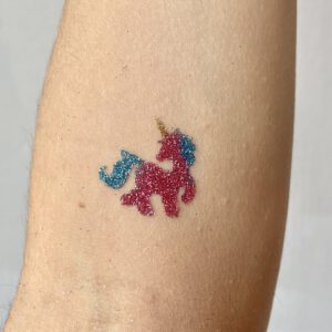 Glitzertattoo Einhorn