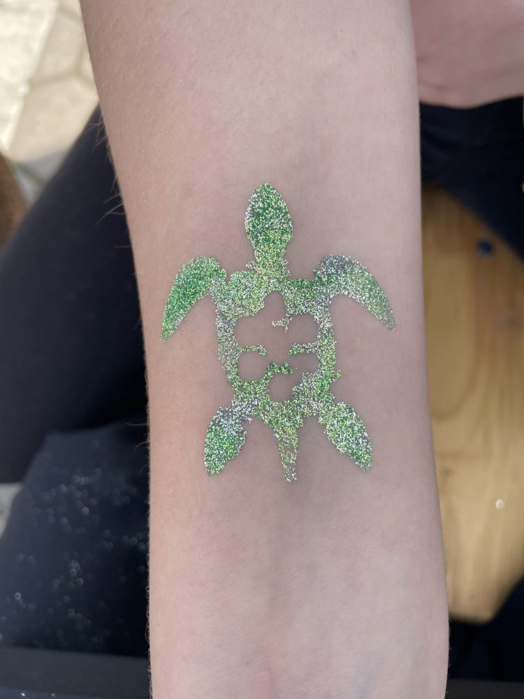 Glitzertattoo Schildkröte